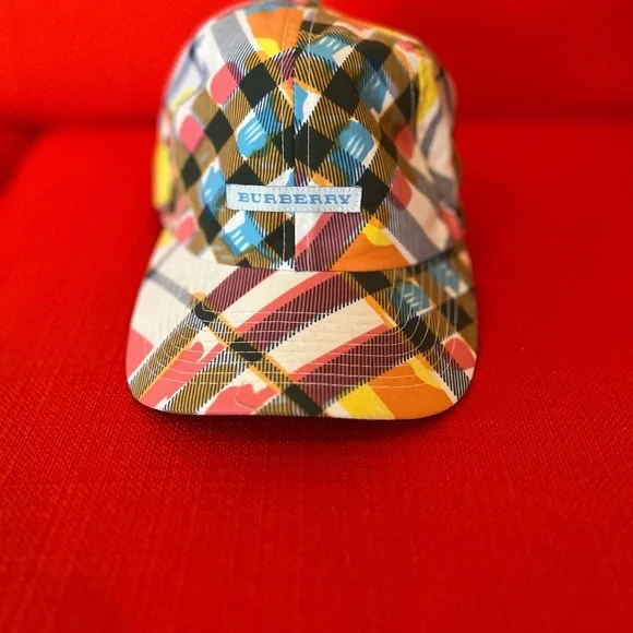 Burberry Rainbow Striped Cotton Visor Hat - Multicolor Plaid - NWT! Burberry | Accessories | Nwt Burberry Black Zip Detail Visor  main image 3